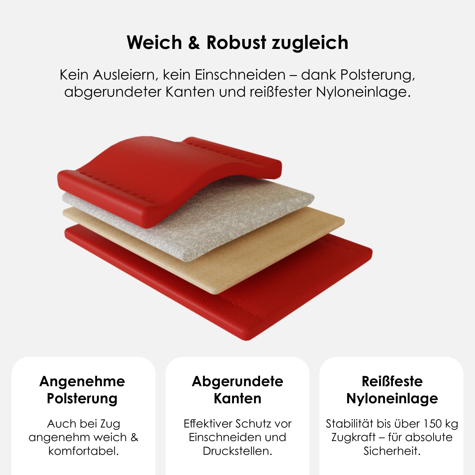 William Walker Hochwertige Leder Hundeleine Chili (Rot)