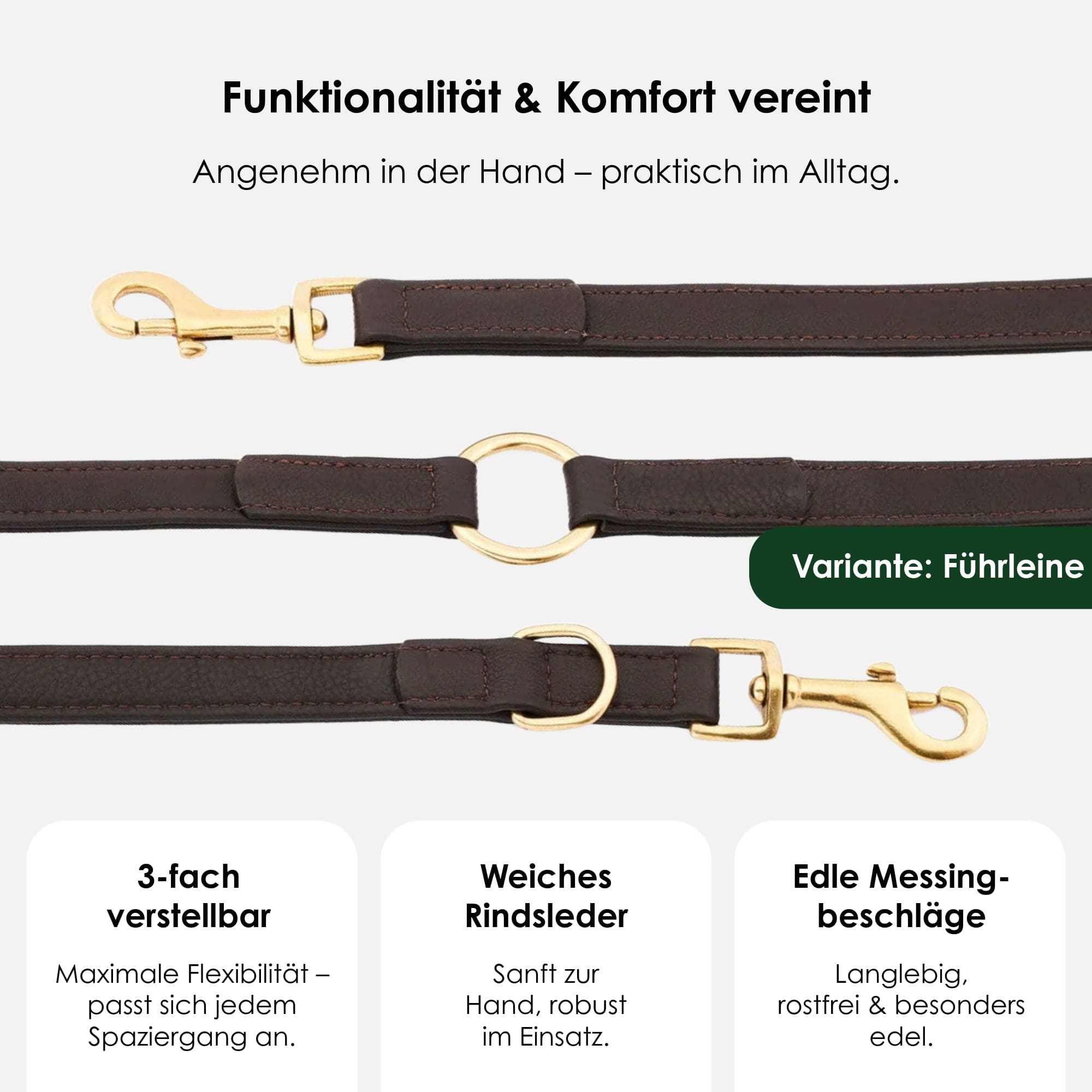 William Walker Hochwertige Leder Hundeleine Earth (Braun)