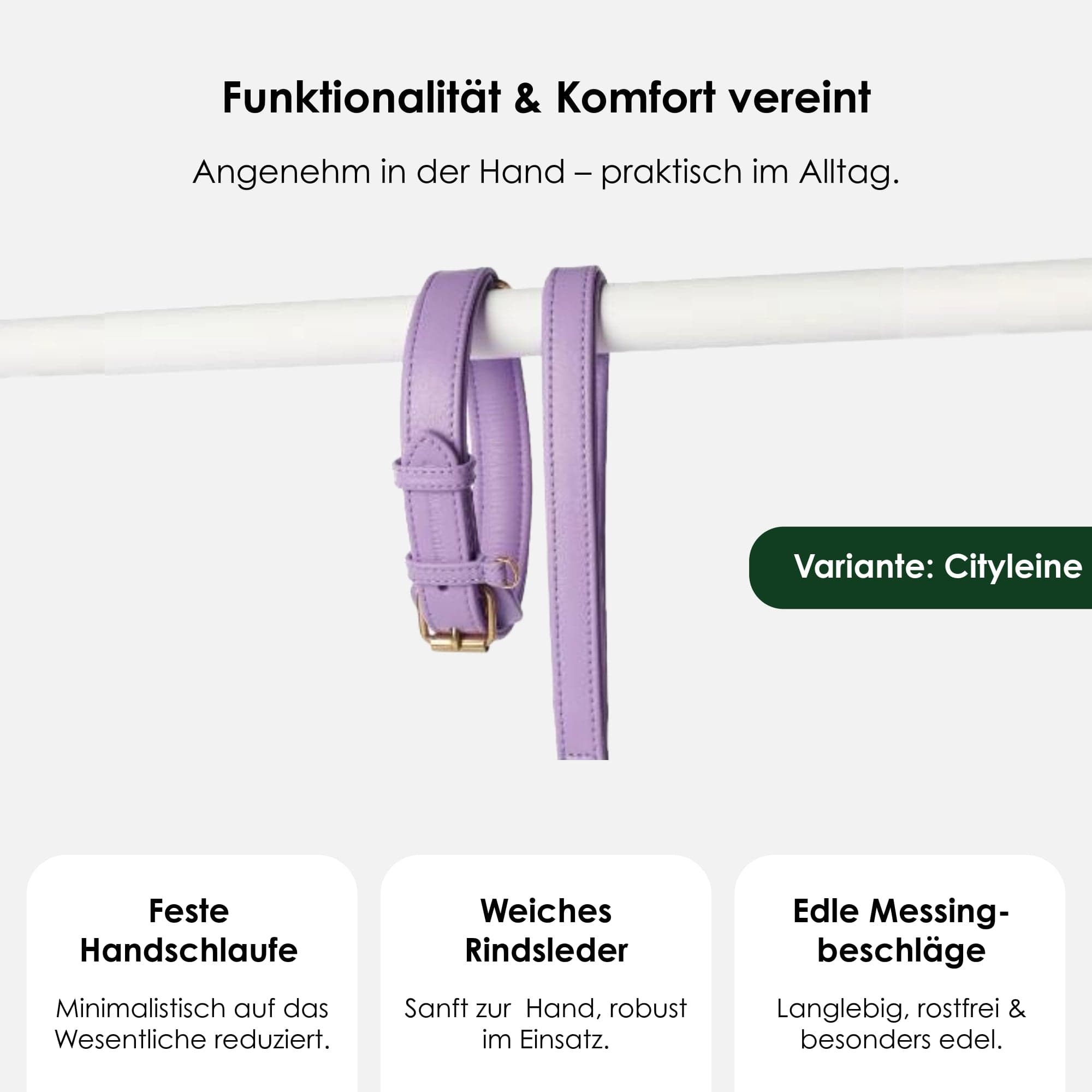 William Walker Hochwertige Leder Hundeleine Lavender (Lila)