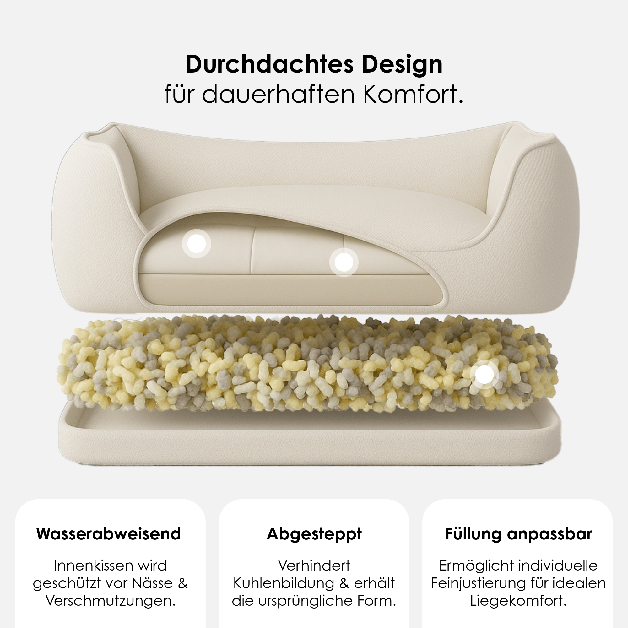 William Walker Orthopädisches Hundebett Sand (Beige)