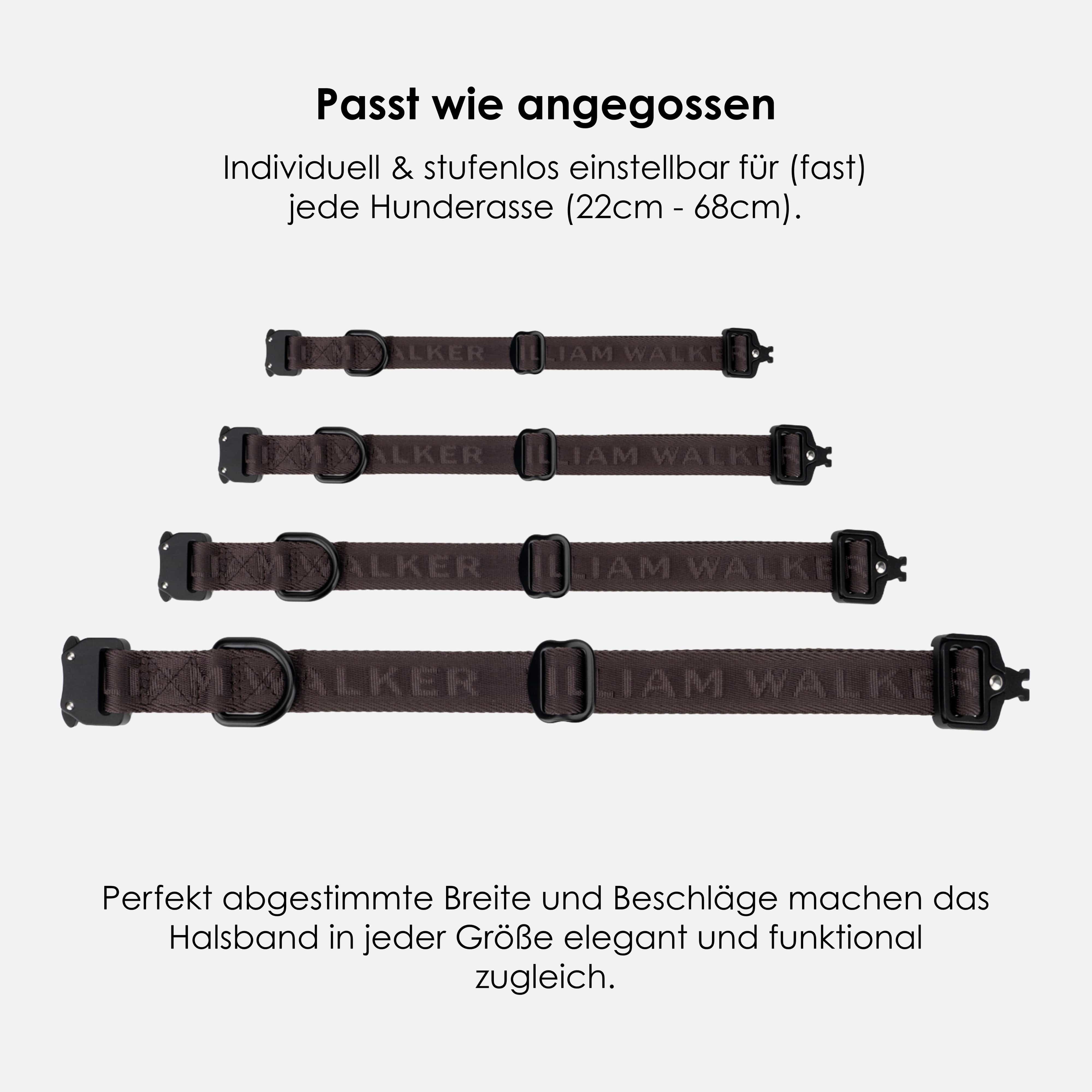 William Walker Jacquard Nylon Hundehalsband Earth (braun)