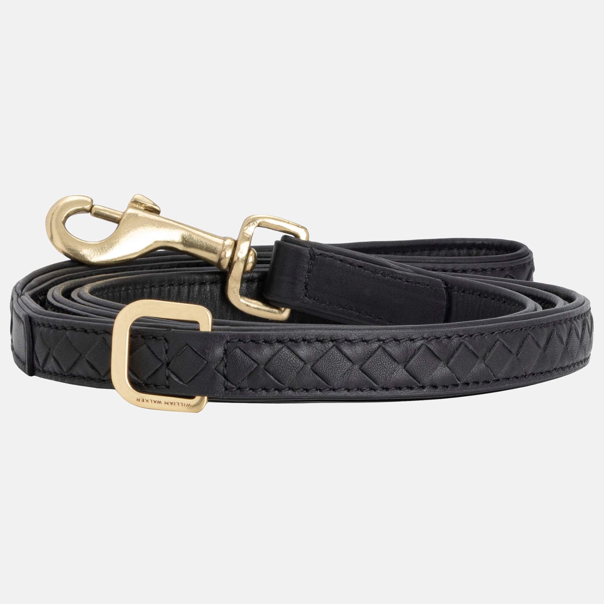 Hochwertige Leder Hundeleine Prestige Nero (Schwarz)