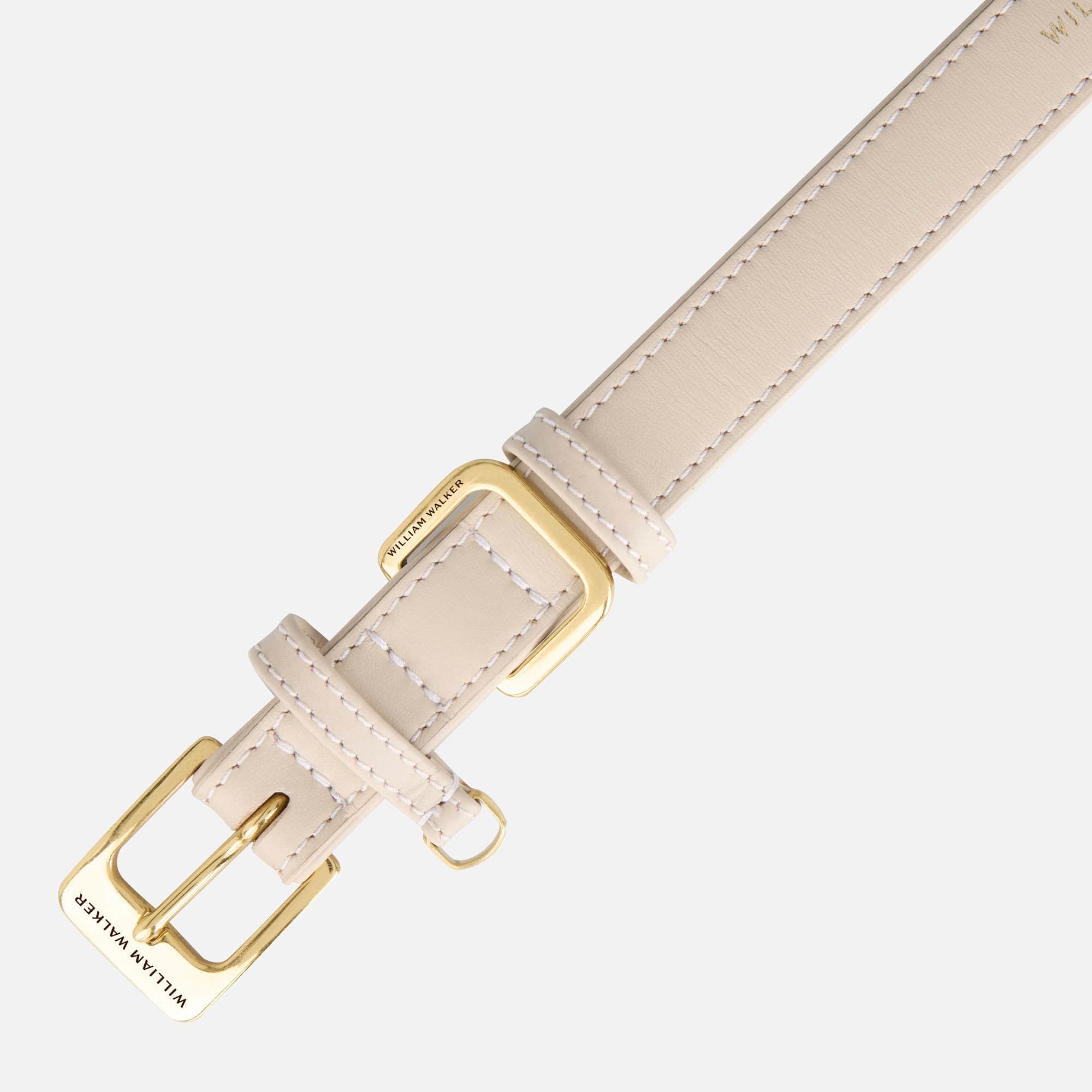 William Walker Glattleder Hundehalsband Almond (beige)