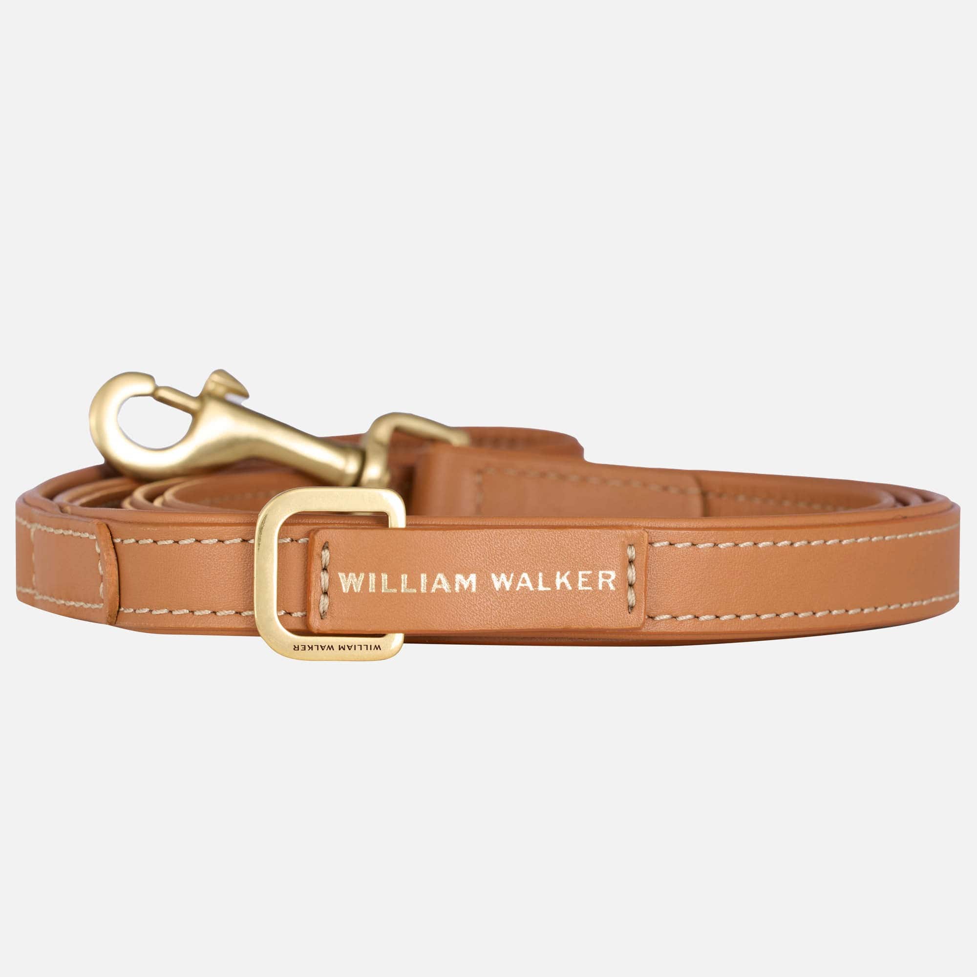 William Walker Hochwertige Glattleder Hundeleine Caramel