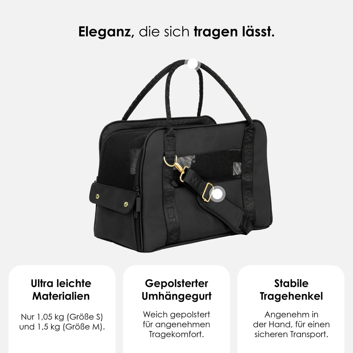 William Walker Borsa da trasporto per cani per aereo Cloud Summit S / Schwarz