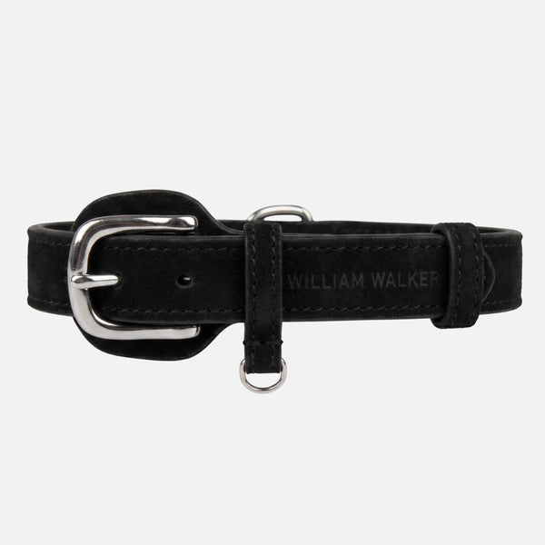 Hundehalsband aus wasserfestem Nubukleder Nero (Schwarz)