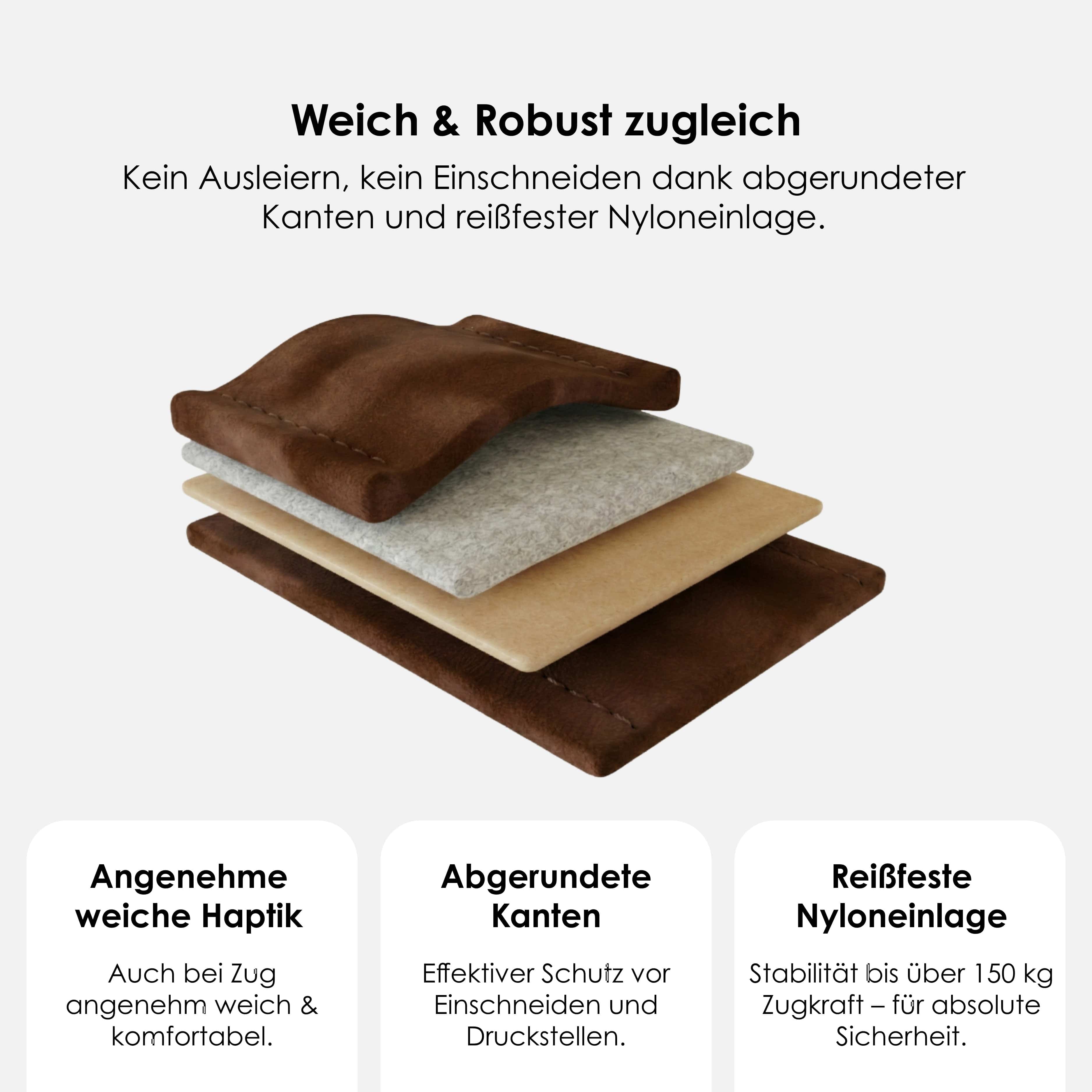 William Walker Hundeleine aus wasserfestem Nubukleder stufenlos verstellbar Handsfree