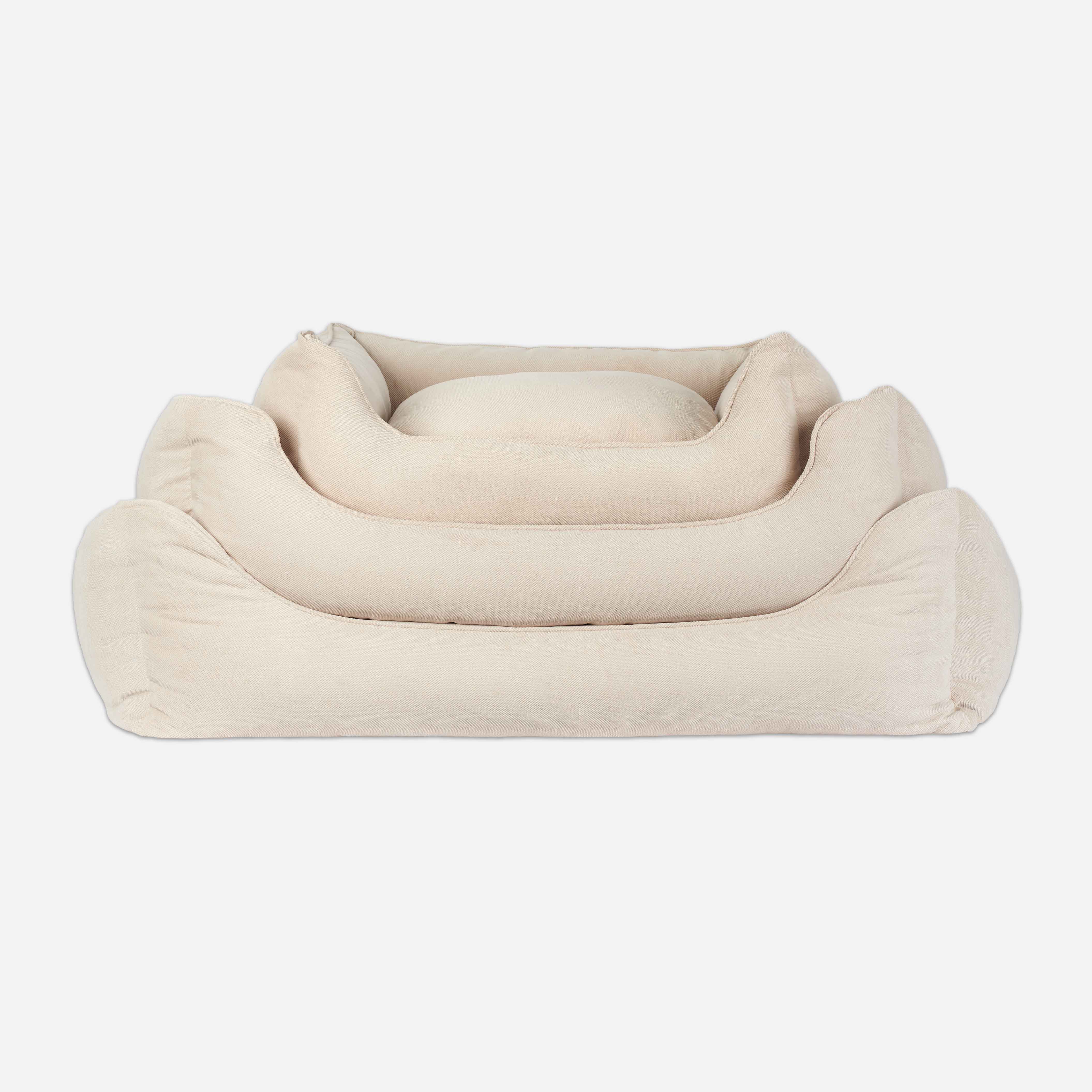 KOPEKS Orthopädisches Hundebett XL | 127x86 Cm, Viskoelastischer Schaum, Wasserdichter Bezug | Beige