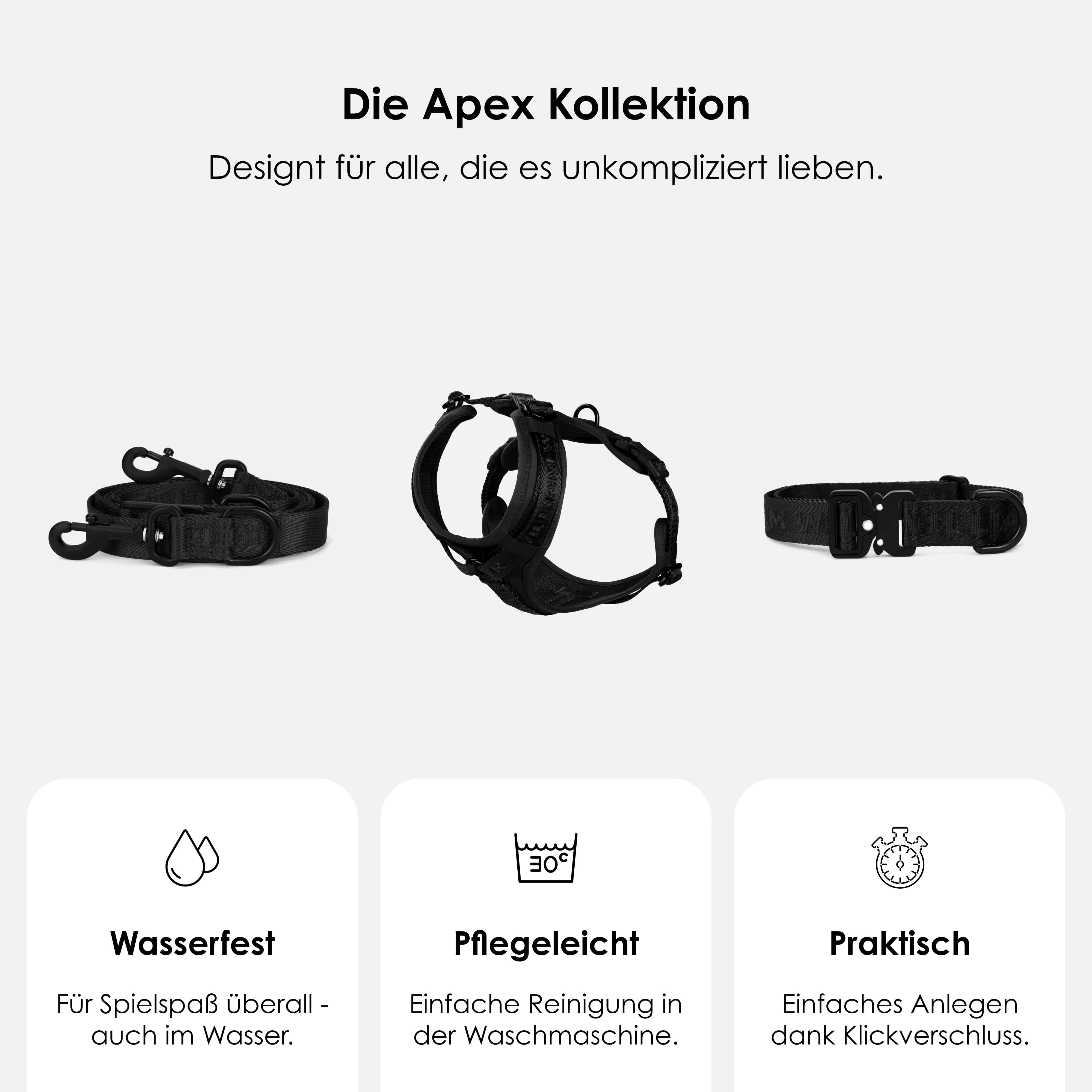 William Walker Hochwertiges Y-Hundegeschirr Nero (schwarz)