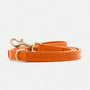 High-quality leather dog lead Amber (orange)