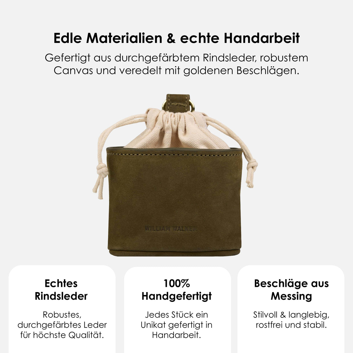 William Walker Treat pouch made from water-resistant nubuck leather