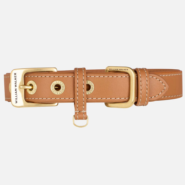 Glattleder Hundehalsband Caramel (Braun)