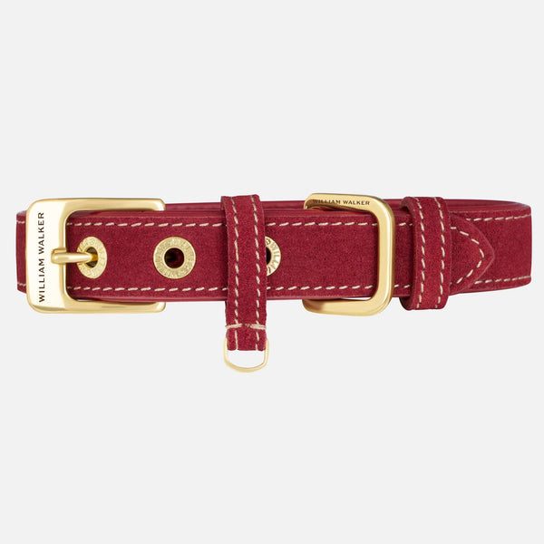 Wildleder Hundehalsband Lambrusco (Bordeauxrot)